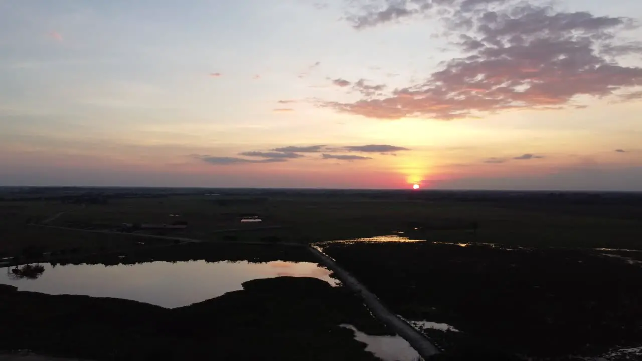 View of colorful landscape at sunset