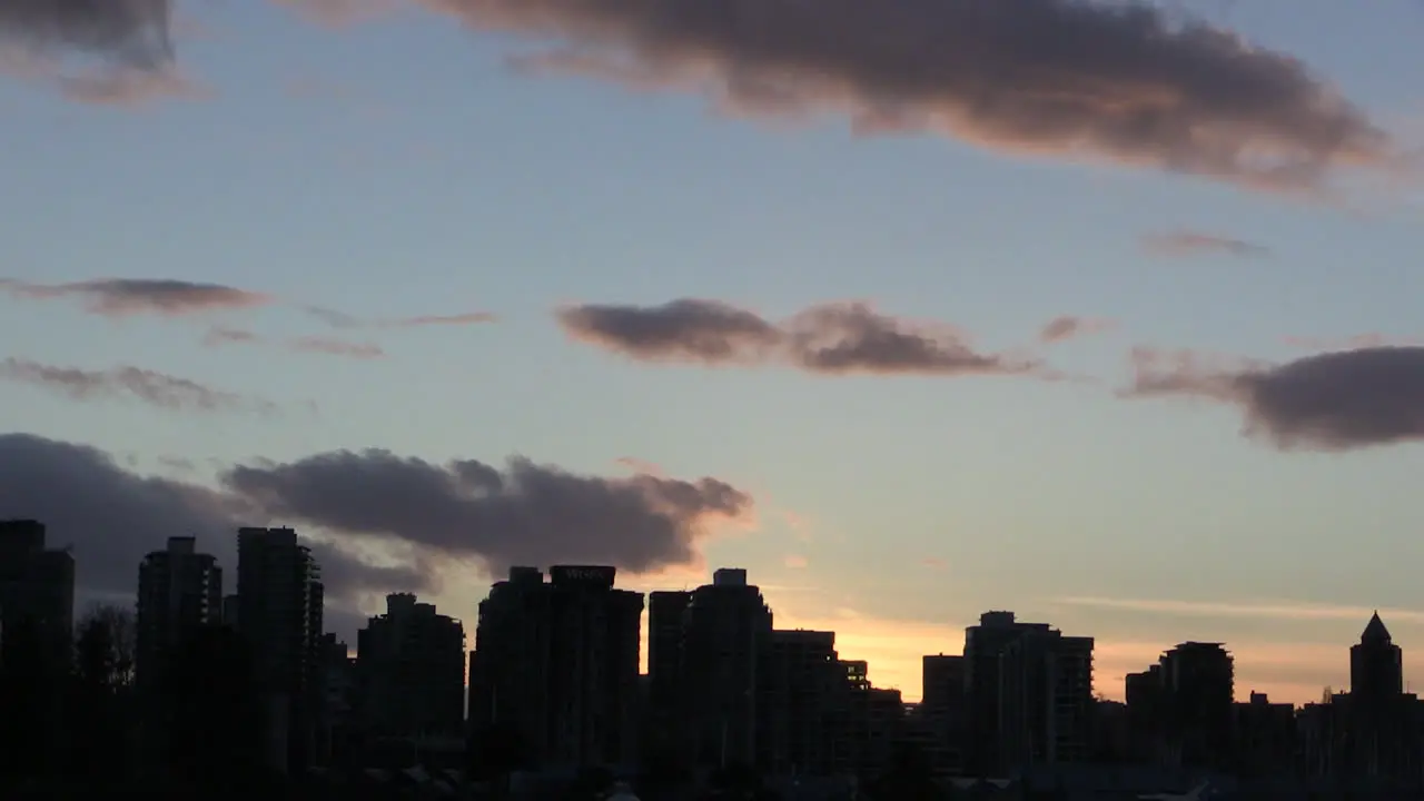 Canada Vancouver Evening Clouds Over Roof Tops