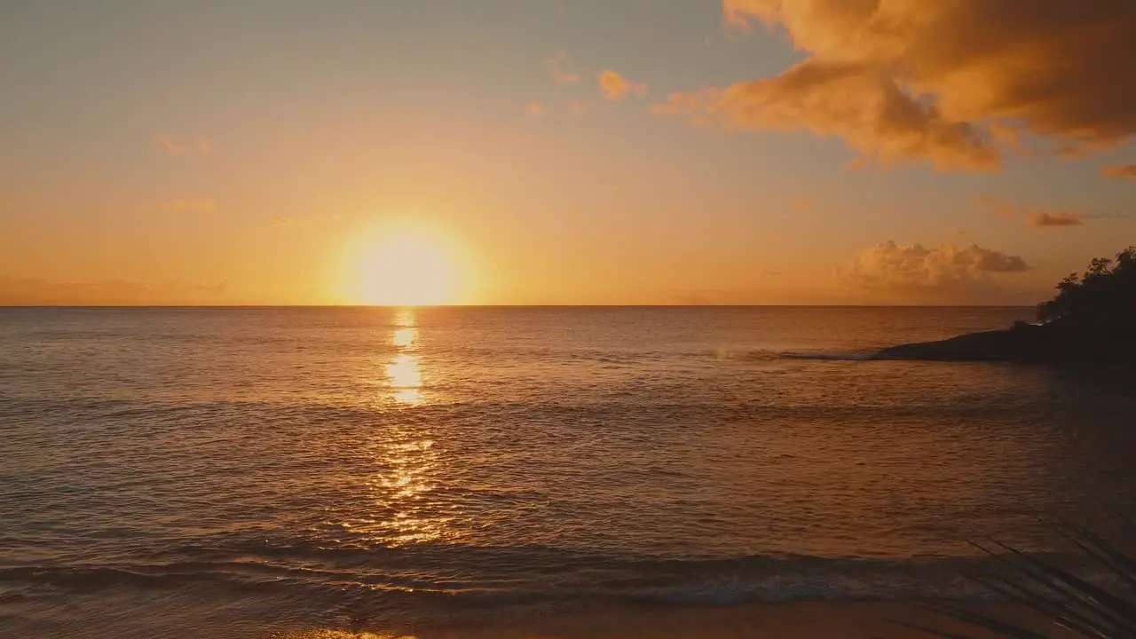 Drone Shot of Sunset on a Caribbean beach