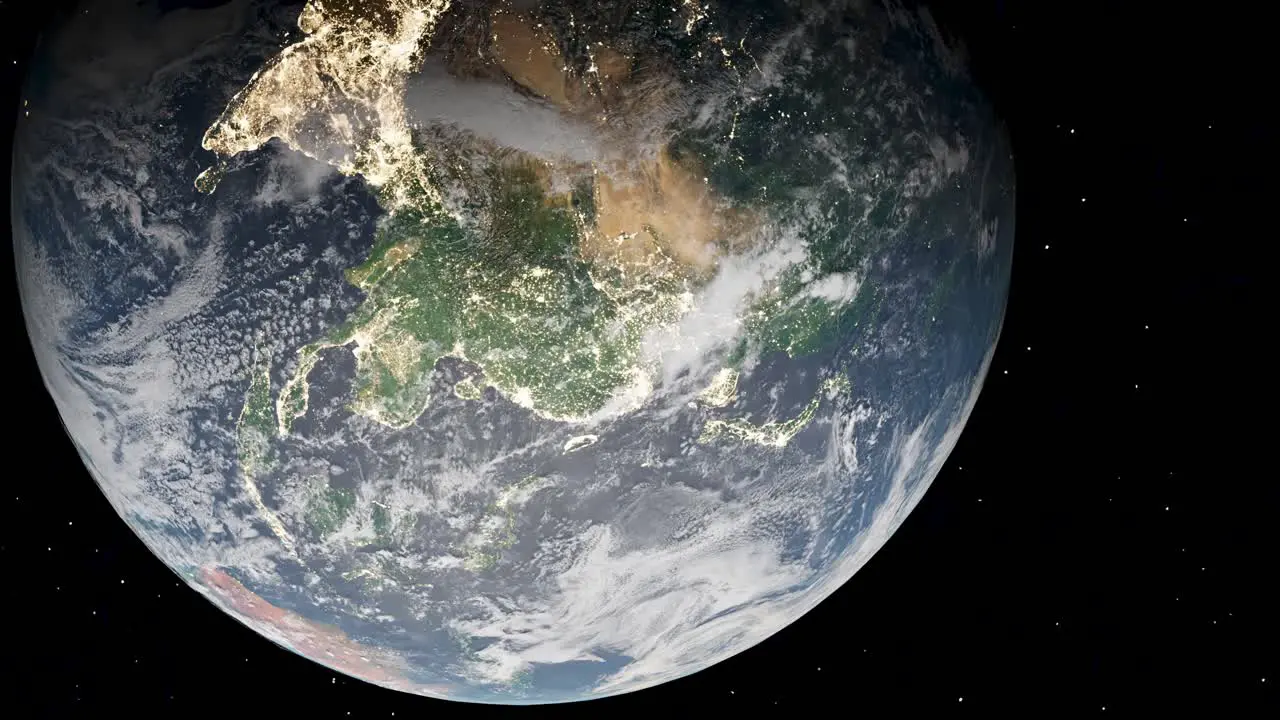 Earth viewed from space with focus on Asia