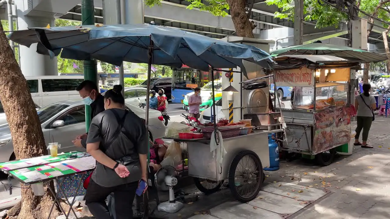 Small business street food stall  streets of Bangkok