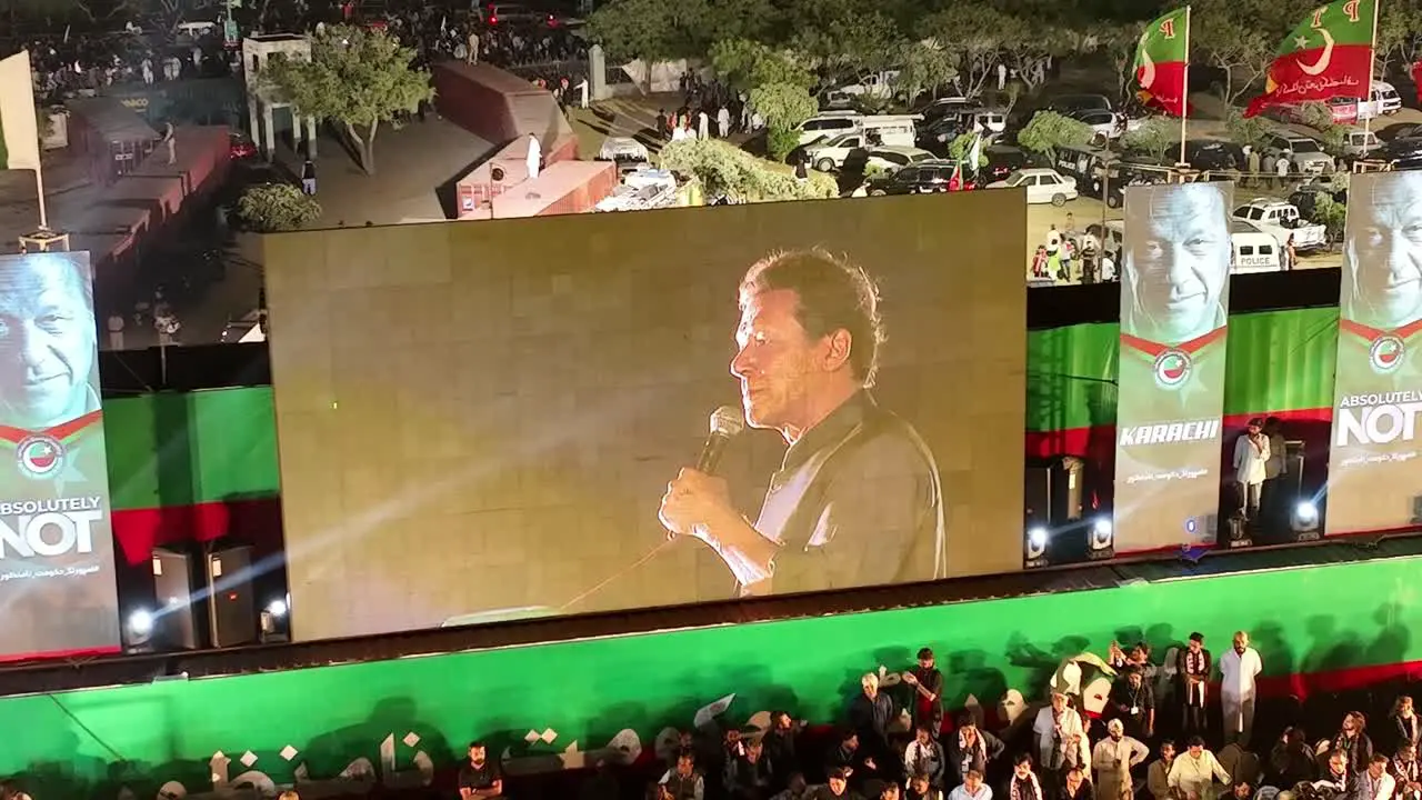 Aerial view of PTI show in Minar e Pakistan ground held on April 2022