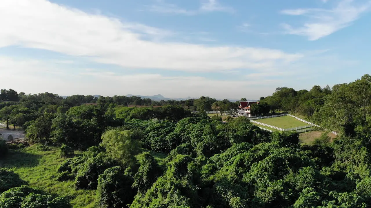 Aerial over the gorgeous lush Thailand countryside