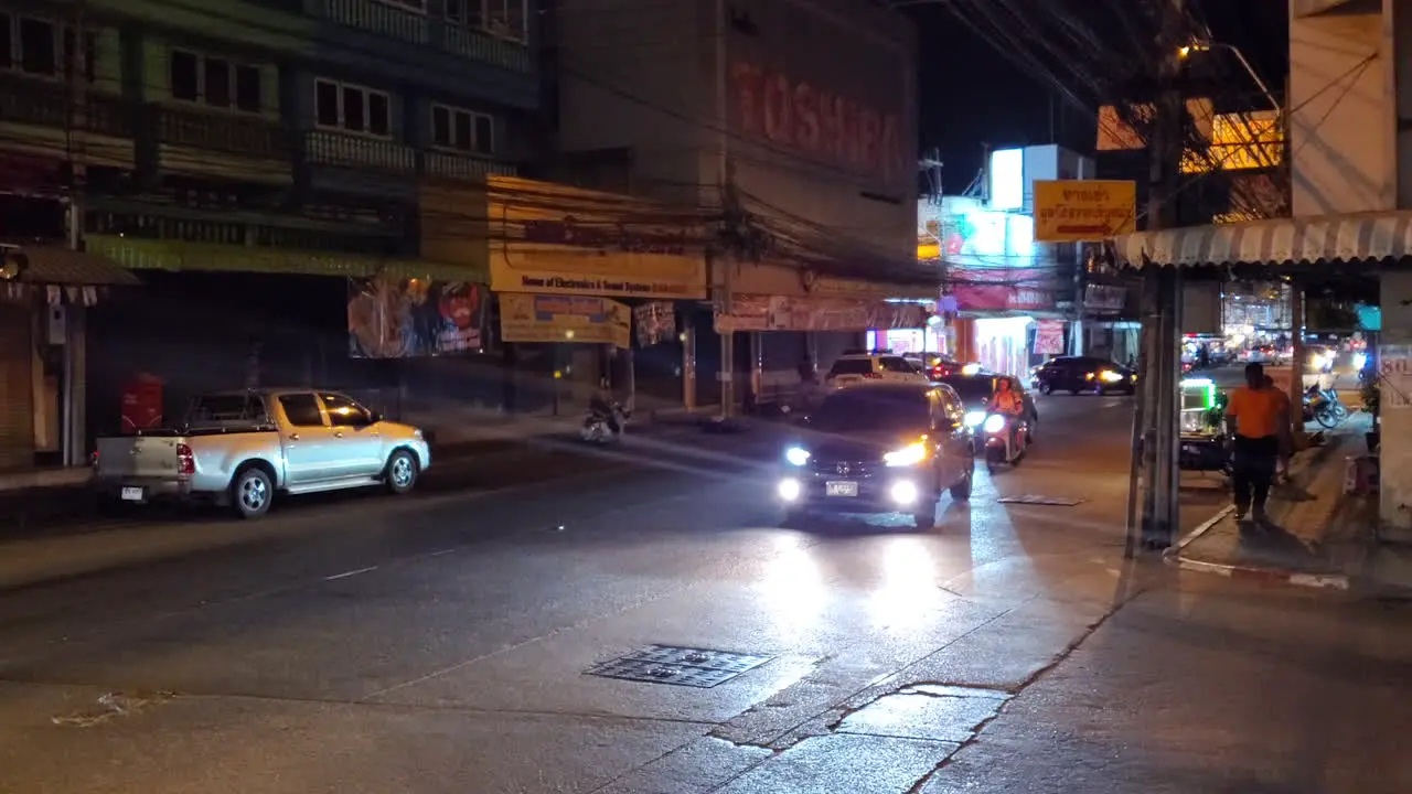 Pattaya Thailand busy night time streetscape