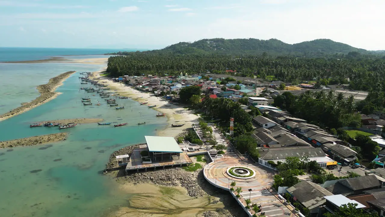 Thailand scenic aerial footage of Maret Ko Samui District Surat Thani famous travel holiday destination in south east asia