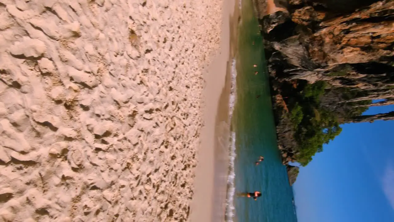 Walk to Railay beach whose beauty is like heaven in Krabi Thailand_Vertical shot