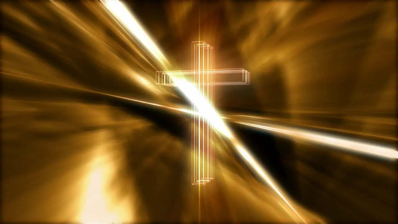 Rotating Hologram Cross Golden