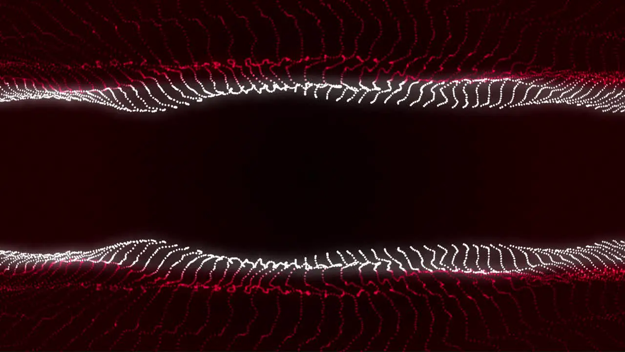 Red Electronic Visual Grid floating in space in slow motion