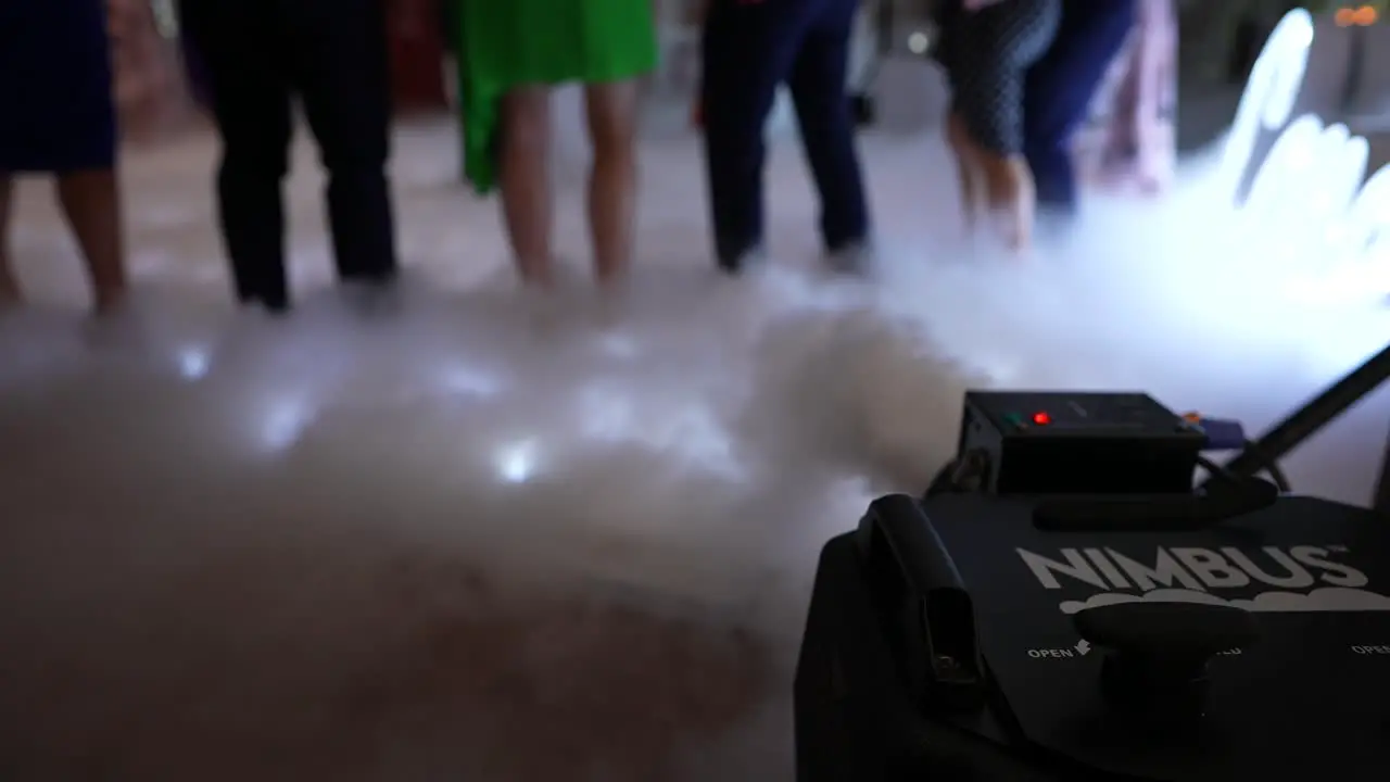 The dry ice machine creates a magical and enchanting atmosphere on the dance floor