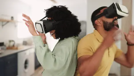 Gaming virtual reality and couple with headset