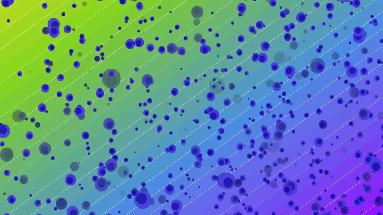 Animation of blue spots over coloutful background