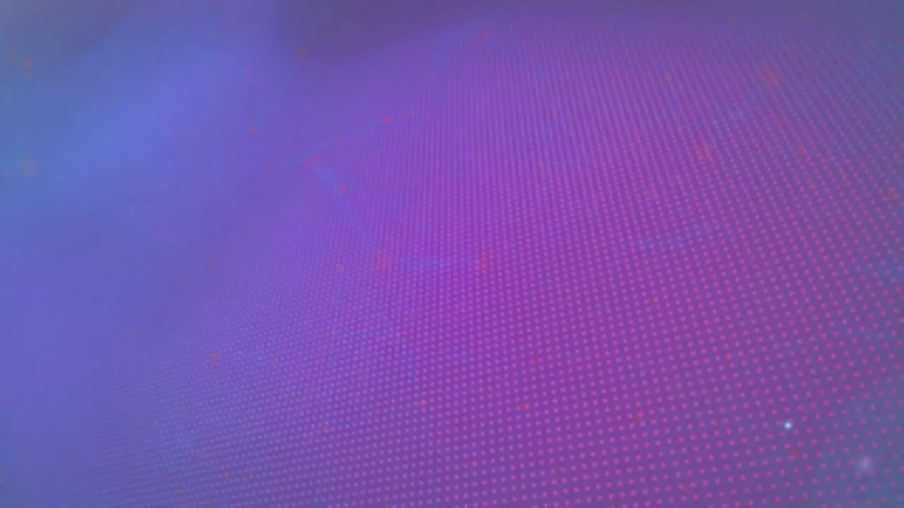 Animation of light spots over purple background