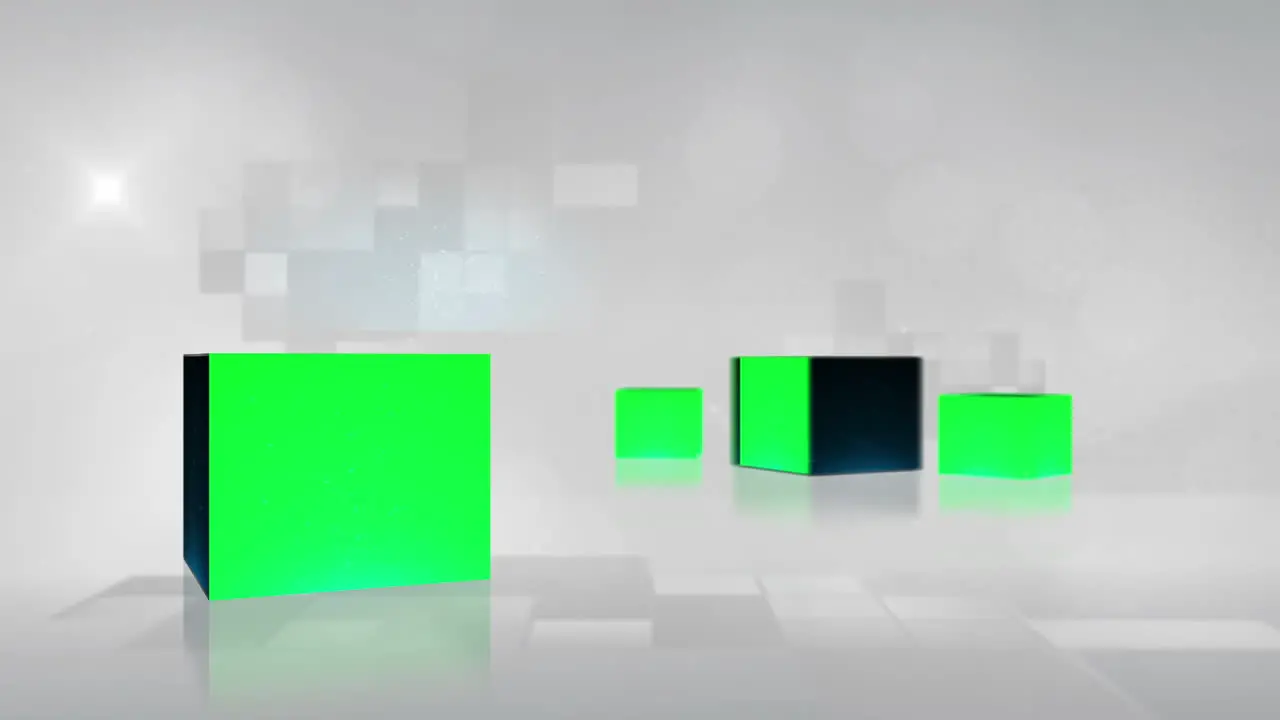 Cubes with chroma key turning