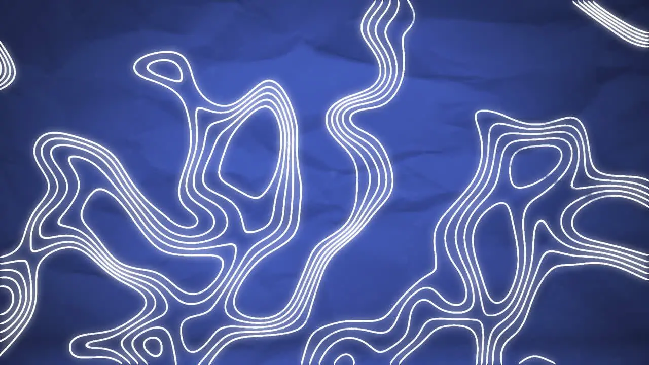 Animation of white shapes moving over blue background