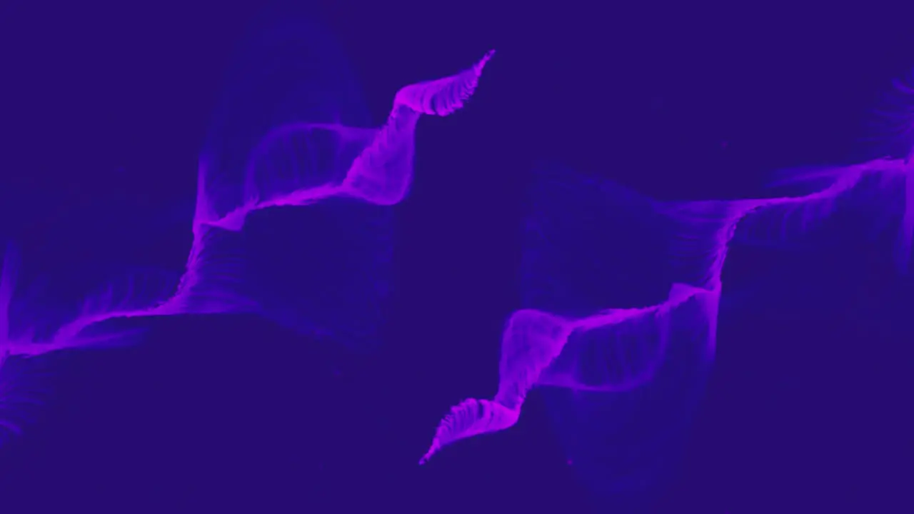 Animation of purple shapes moving on purple background