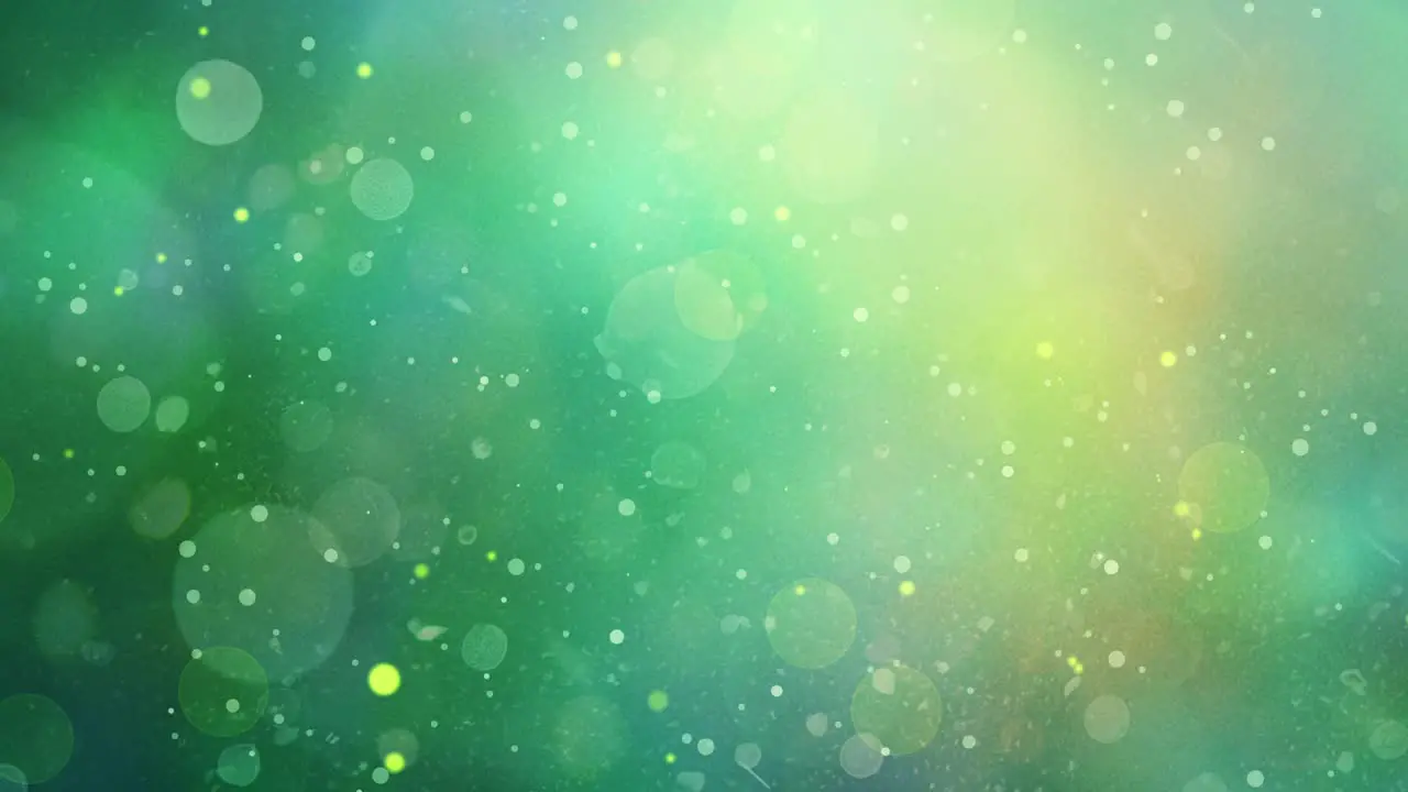 Bokeh Dreams Defocused Green Background with Floating Particles and Ethereal Lights