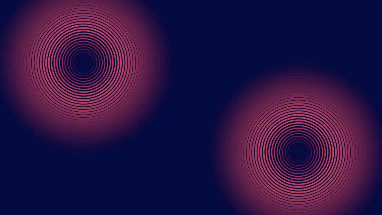 Contrasting red and blue circular patterns on dark background