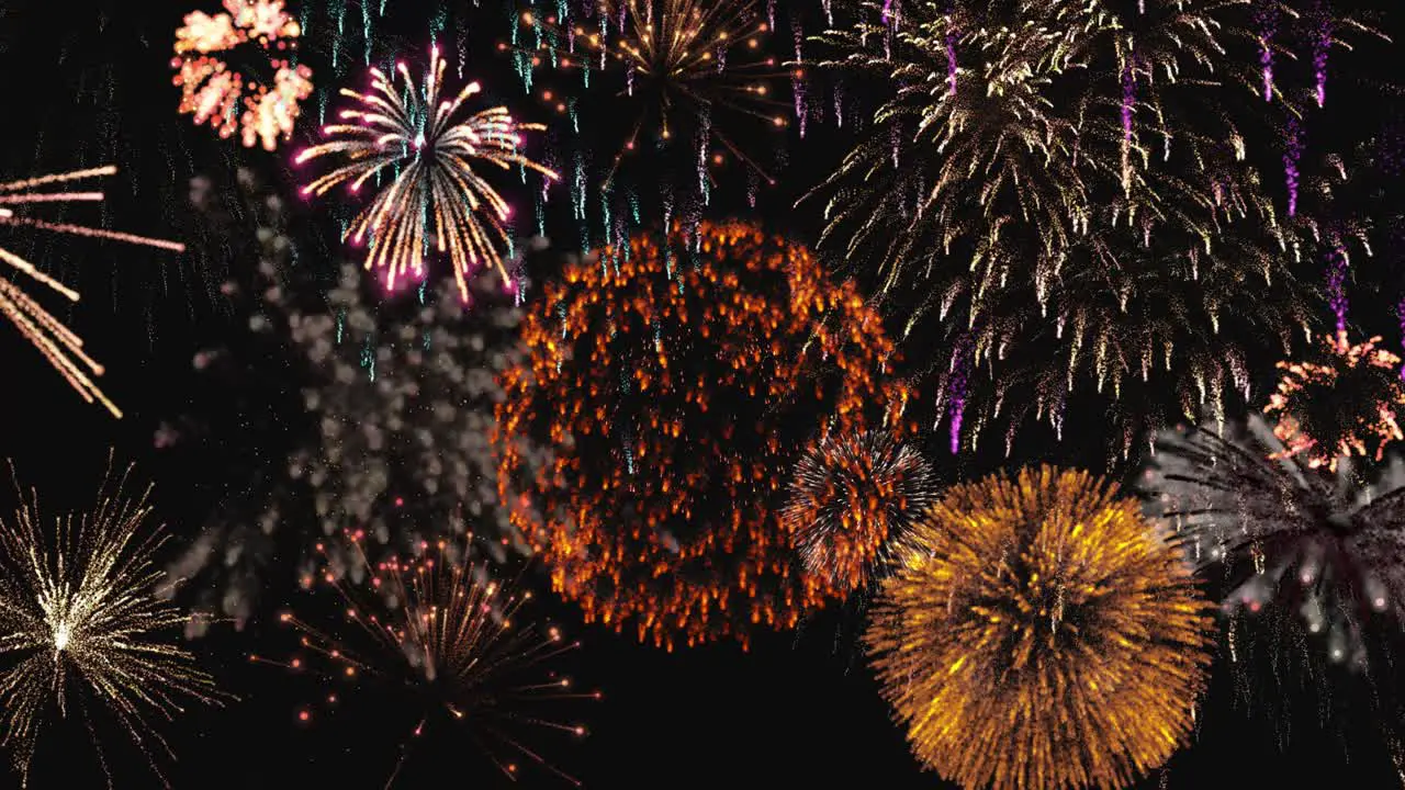 Dark sky full of fourth of July Fireworks