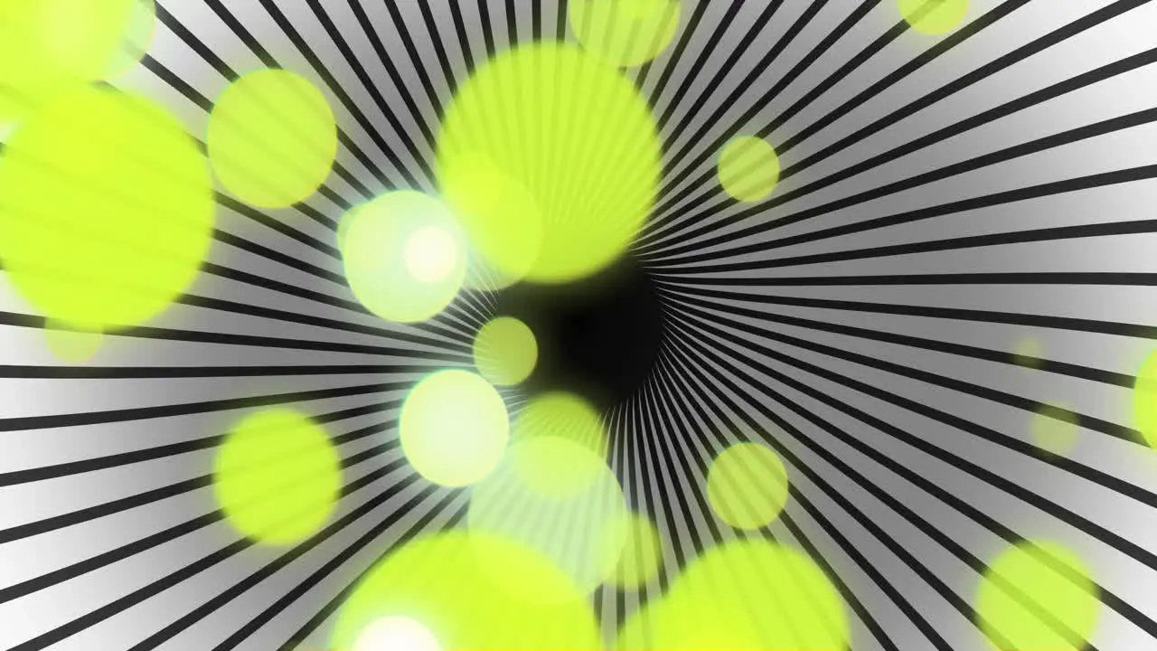 Animation of yellow light spots over spinning stripes