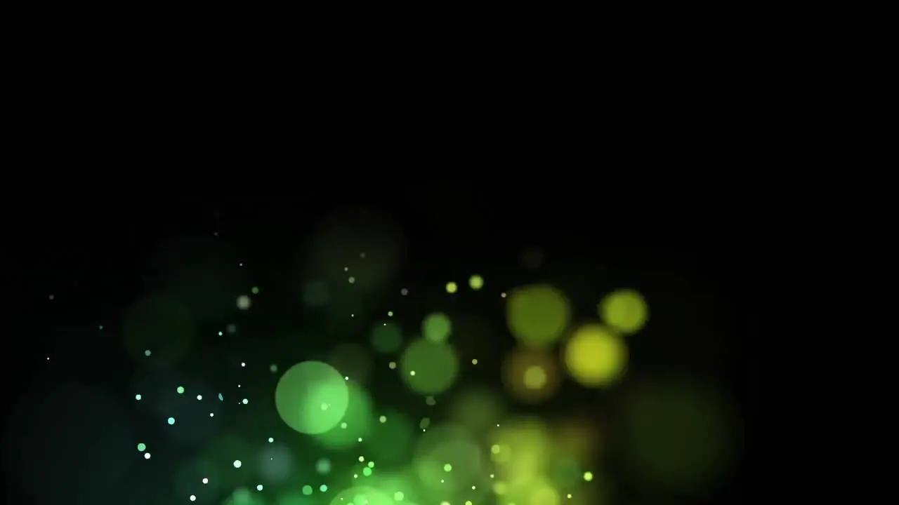 Animation of green spots moving on black background