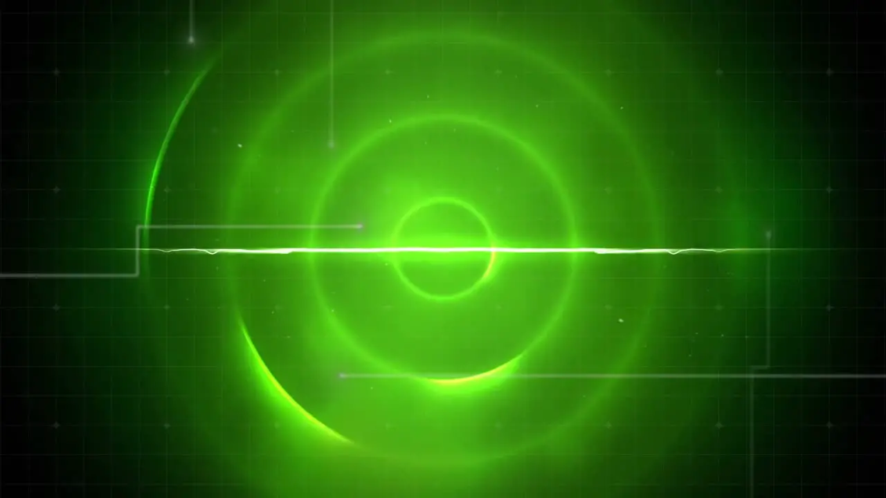 Animation of green neon shapes moving on black background