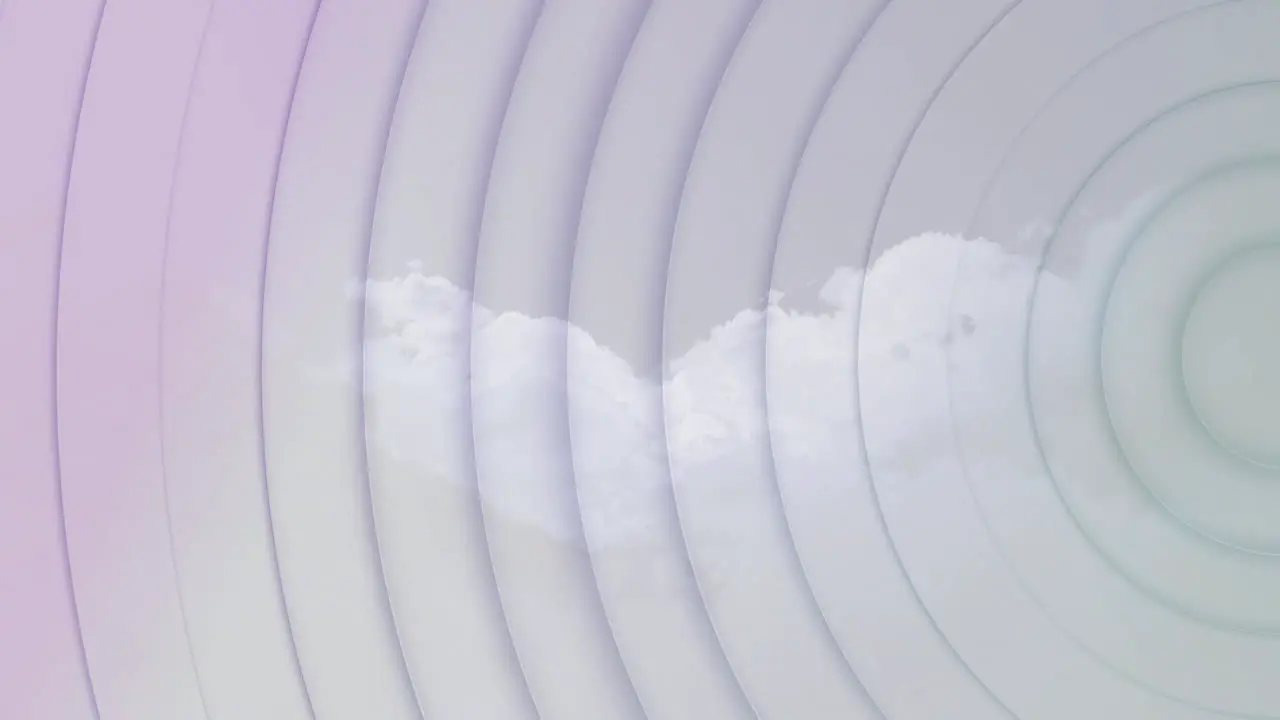 Animation of circles pulsating over clouds