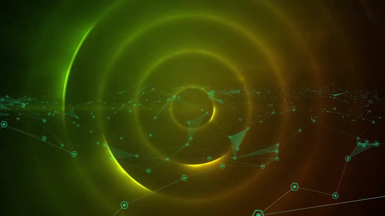 Animation of shapes and green circles