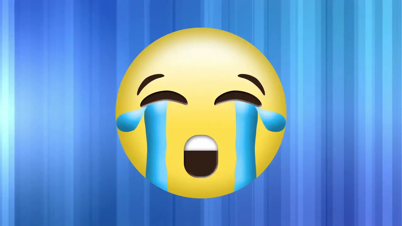 Digital generated video of crying emoji 