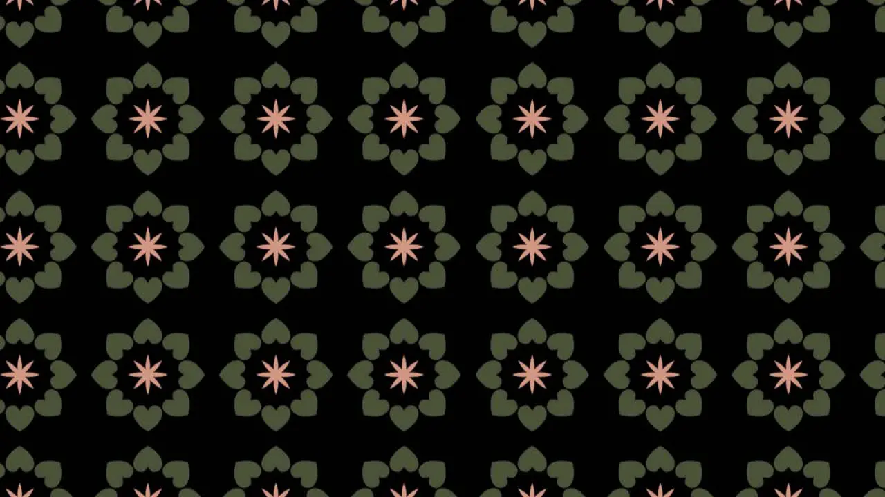 Seamless tile pattern animation with floral signs Panning