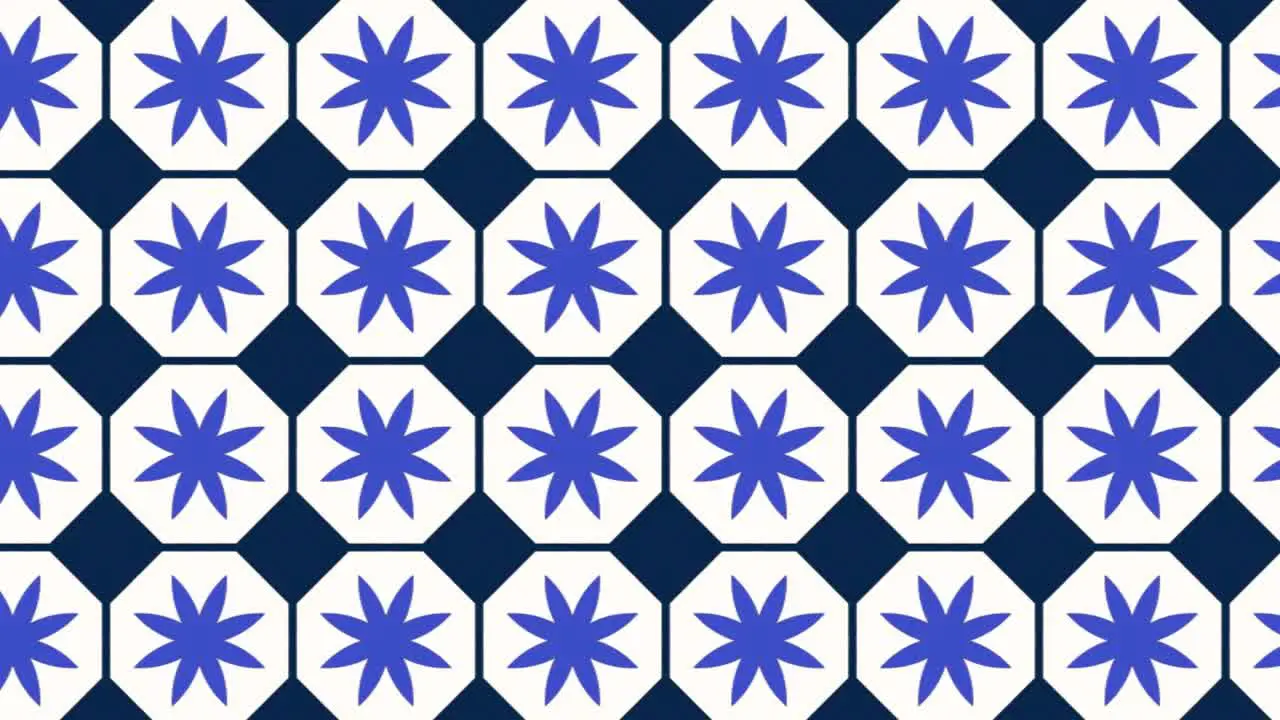 Seamless tile pattern animation with floral signs