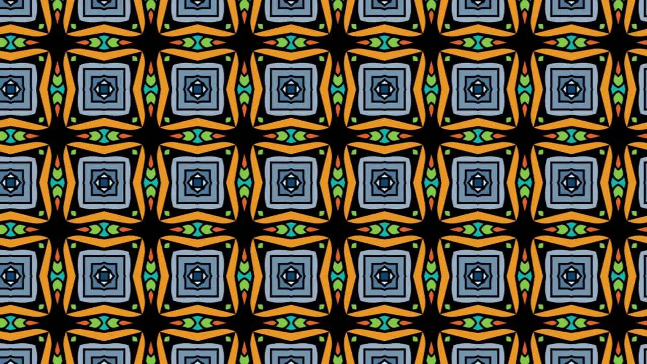 Abstract background animation scrolling right black blue green and black mandala