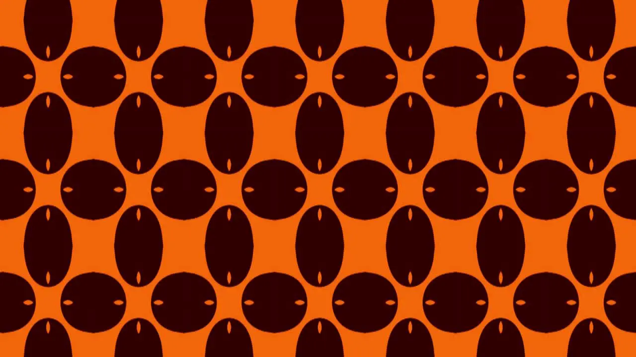 Abstract background animation scrolling right black ovals and orange background