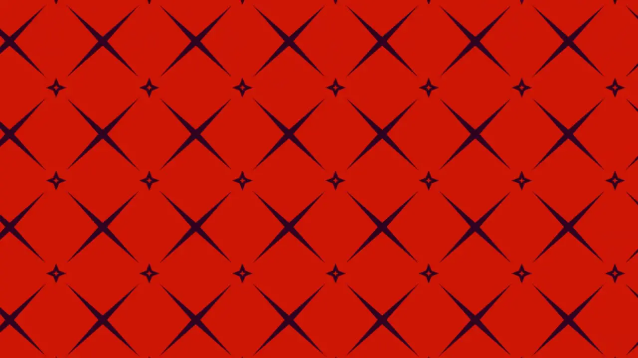 Abstract background animation scrolling right black crosses on red background