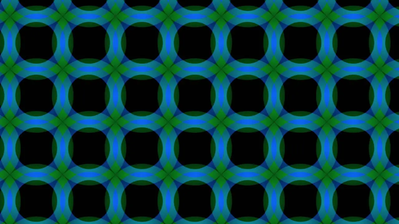 Abstract background animation scrolling right black green blue circles