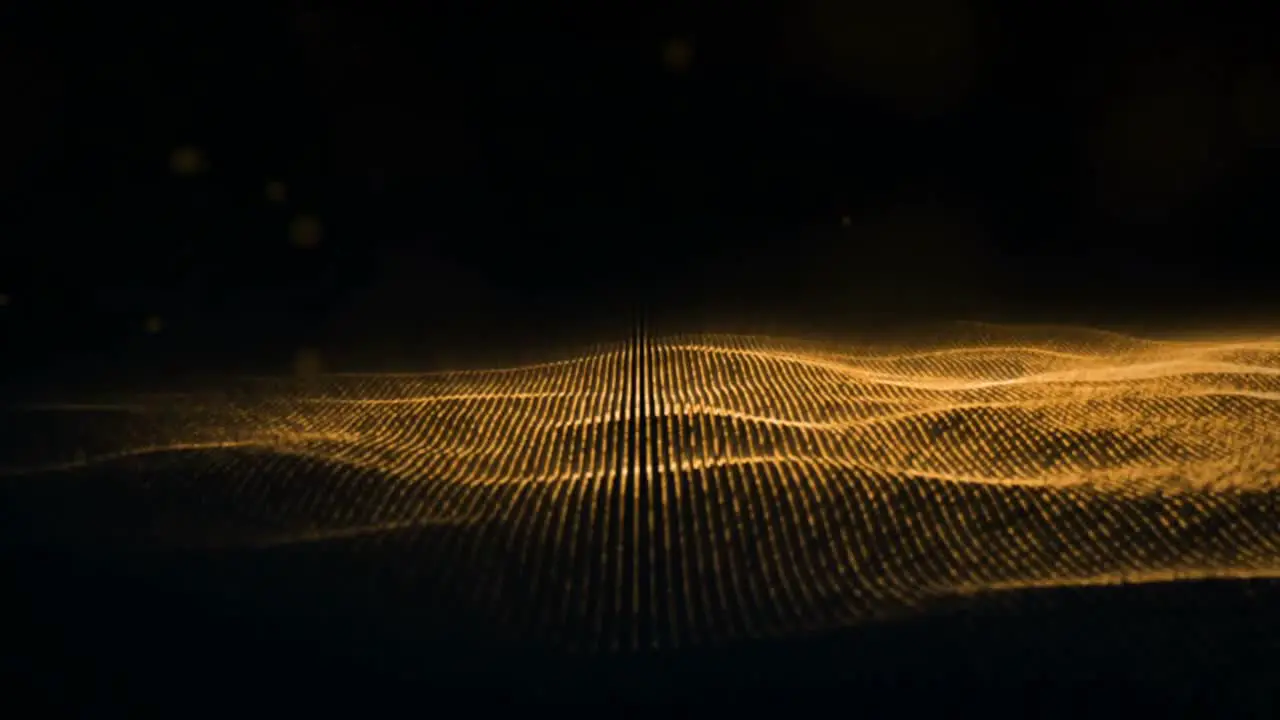 Digital generated video of golden lines 