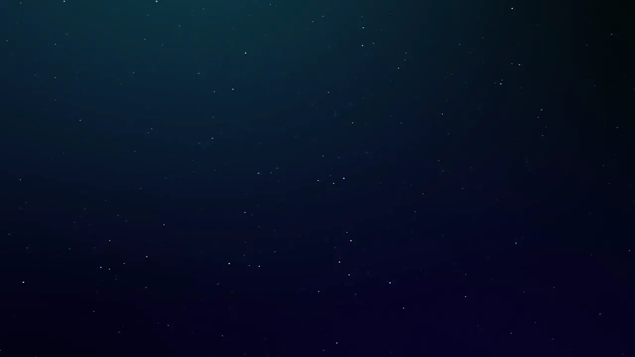 Particles moving slowly on black space with dark blue background