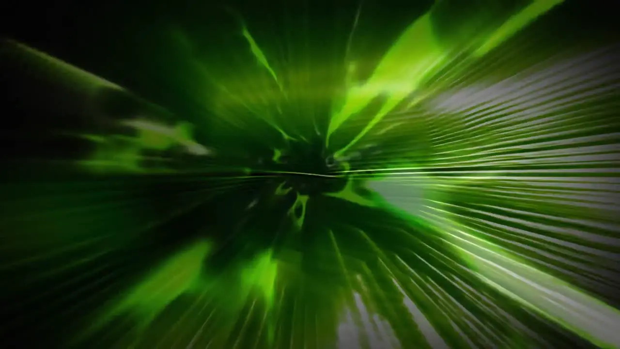 Green tunnel of light