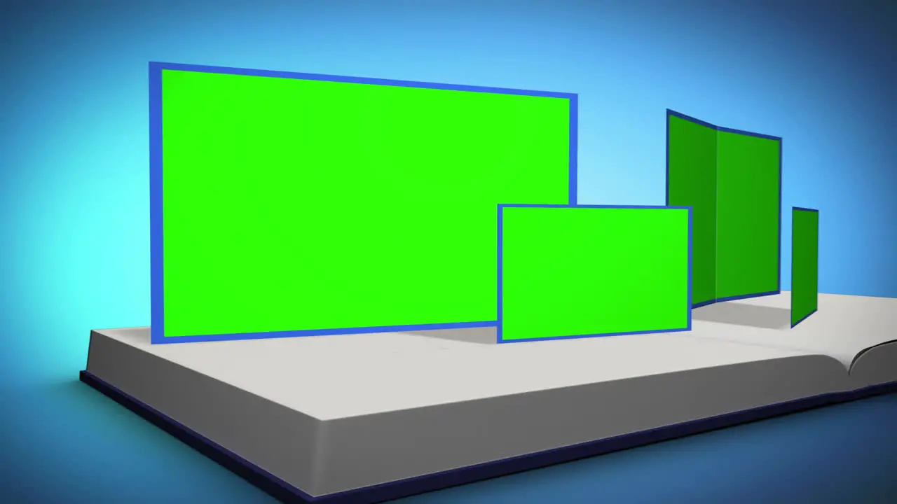 Book with chroma key screens