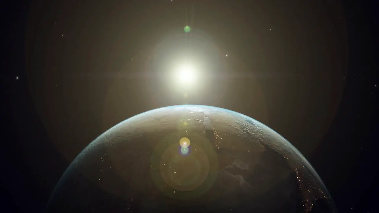 Animation of sunset on Earth from space