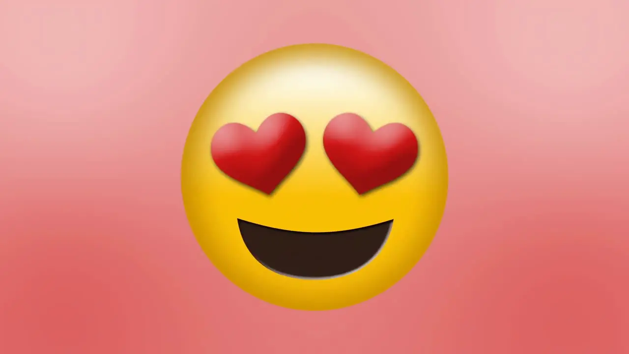 Loved up emoji with heart eyes