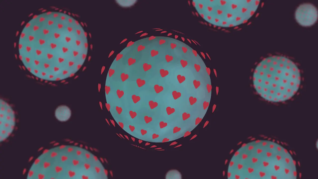 Coronavirus Cell made of Valentine Hearts Covid Animation