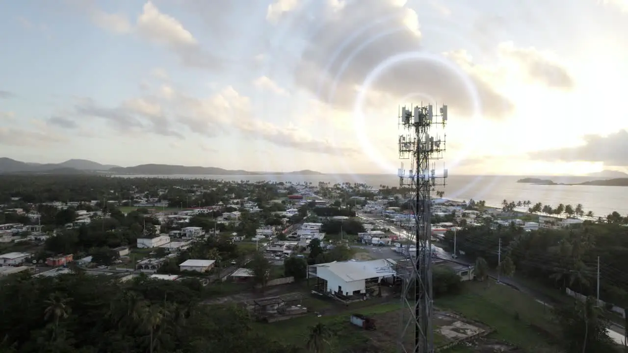 Radio Tower Waves animated drone video