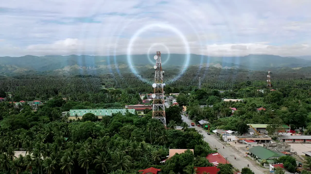 Cell Phone Tower Radio Waves animation