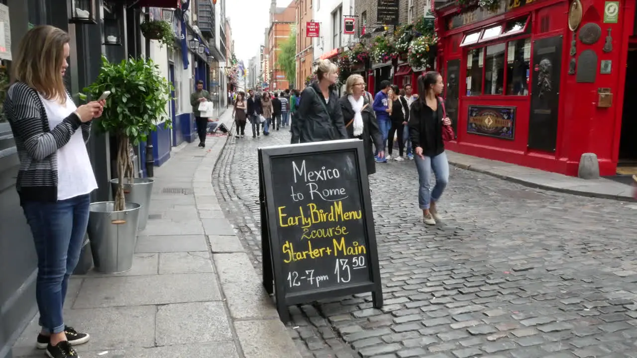 Ireland Dublin Temple Bar Girl With Cell Phone