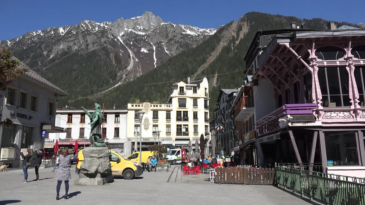 France Chamonix Downtown With Woman On Phone