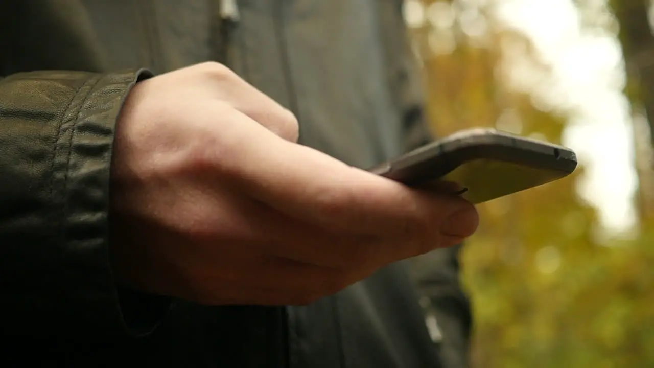 Man On Smartphone Outside