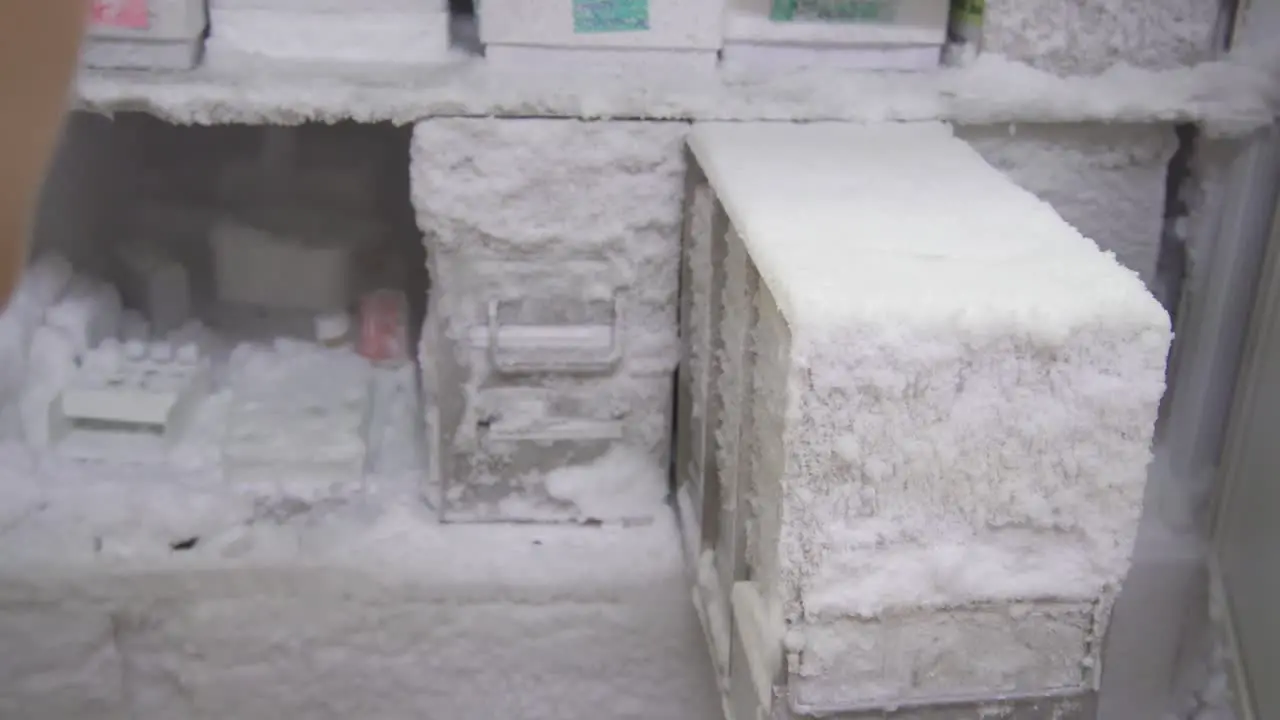 taking specimen boxes out of the freezer to be used