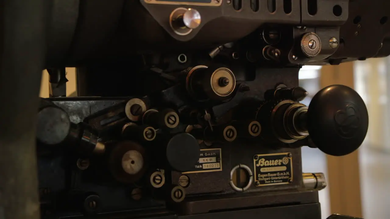 Close up of a Bauer original film projector