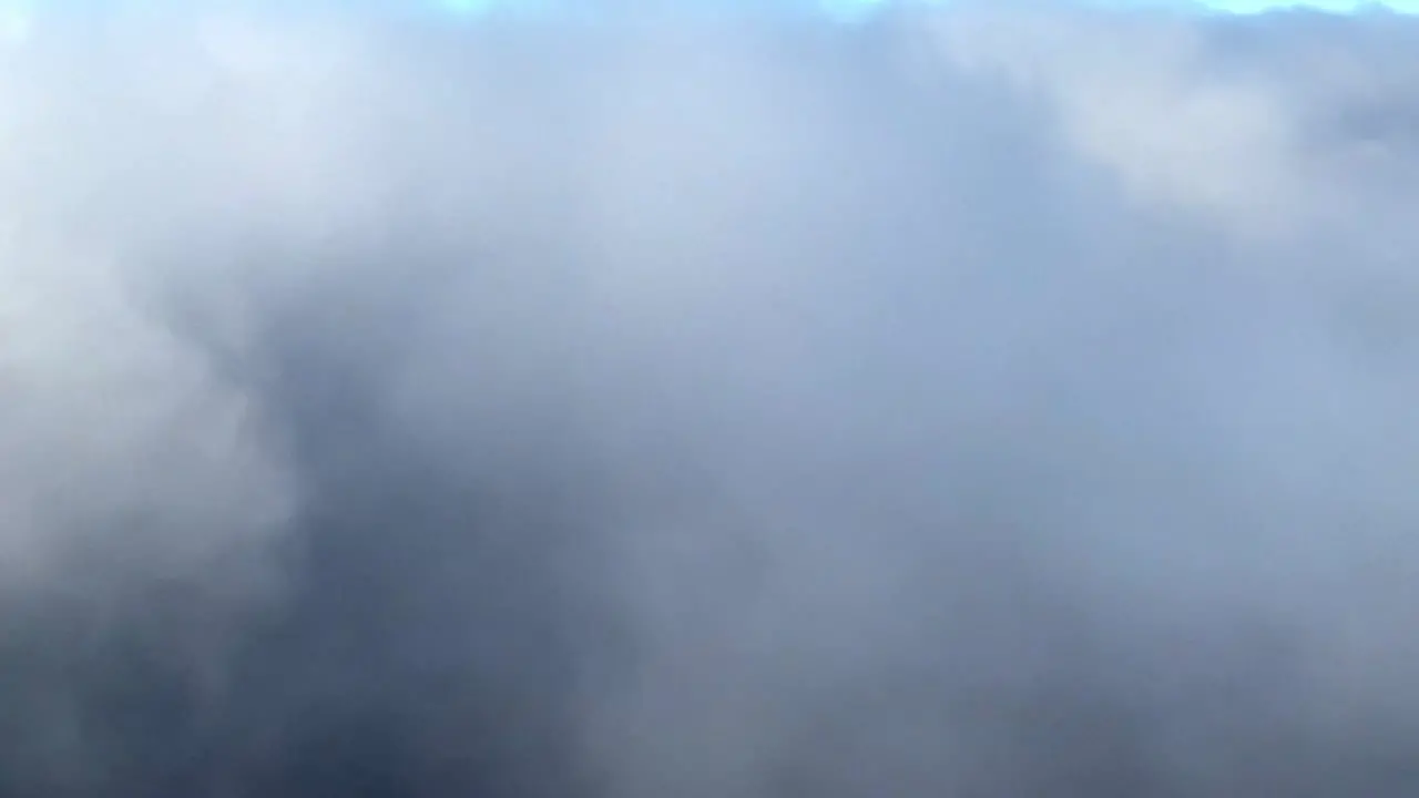 View From The Window Of An Airplane Flying Above The Beautiful White Clouds During Daytime handheld shot