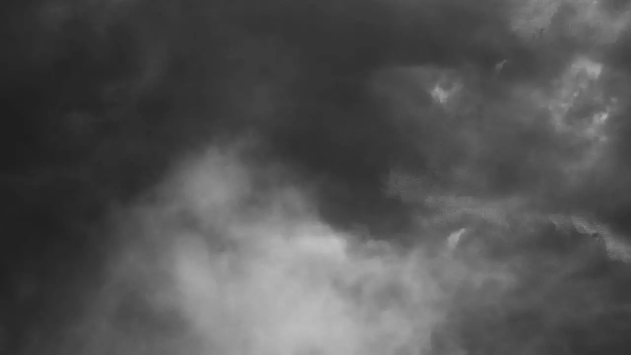 4k view of thunderstorm inside moving dark clouds